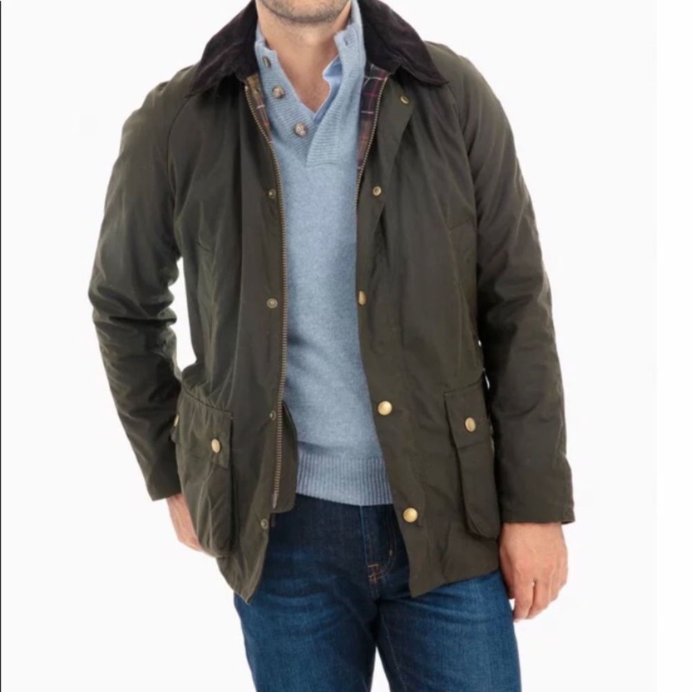 New! Men’s Barbour Ashby Sylkoil Wax Olive Jacket